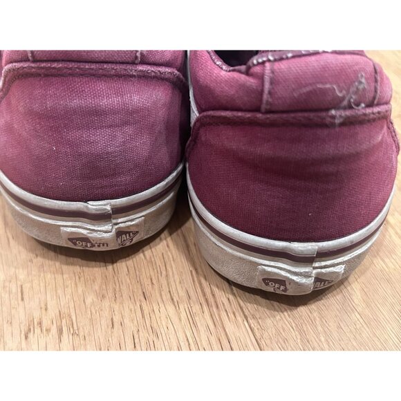 Vans Classic of the Wall Shoes Women's 8.5 Lace Up Low Top Burgundy Red - Picture 2 of 4